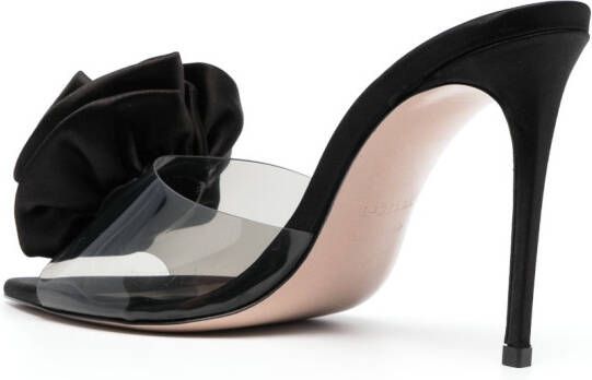 Le Silla floral-appliqué 105mm transparent sandals Black