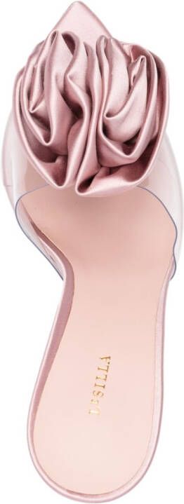 Le Silla floral-appliqué 110mm transparent sandals Pink