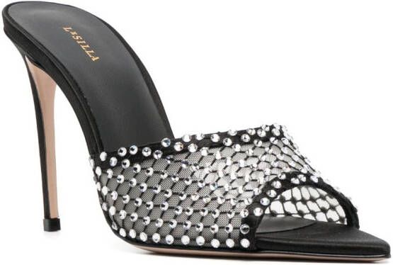 Le Silla Gilda 100mm crystal-embellished mules Black