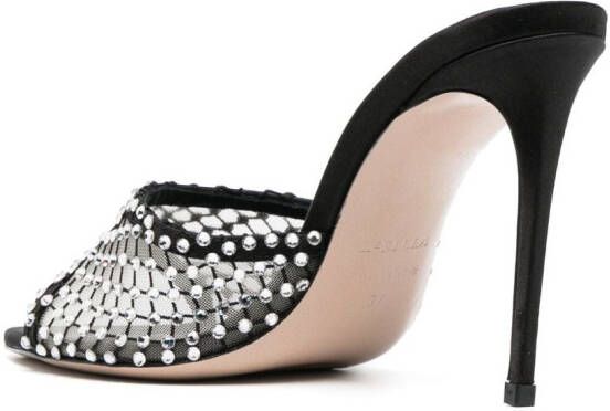 Le Silla Gilda 100mm crystal-embellished mules Black