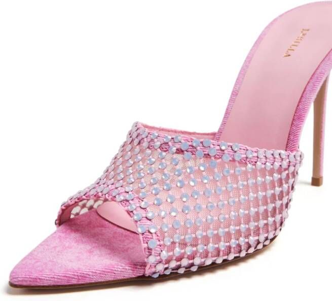 Le Silla Gilda 110mm crystal-embellished mules Pink