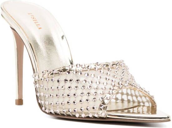Le Silla Gilda 110mm crystal sandals Gold