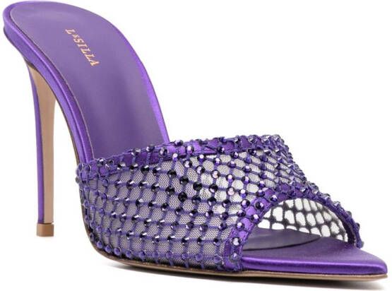 Le Silla Gilda 110mm crystal sandals Purple