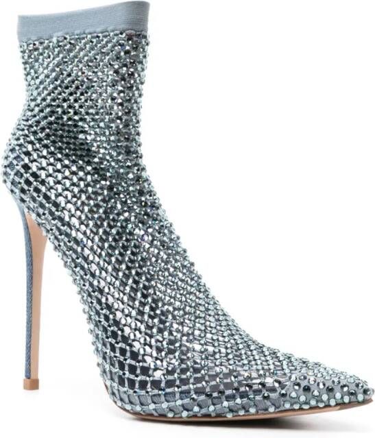 Le Silla Gilda 115mm crystal-embellished boots Blue