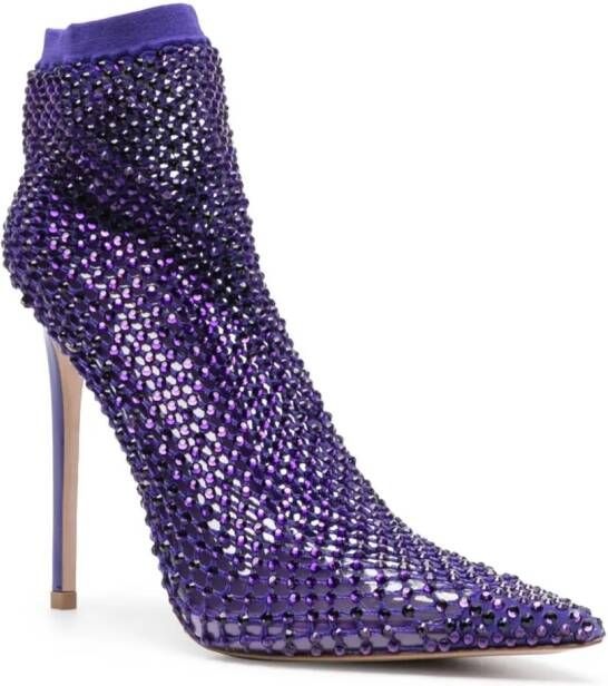 Le Silla Gilda 115mm mesh ankle boots Purple
