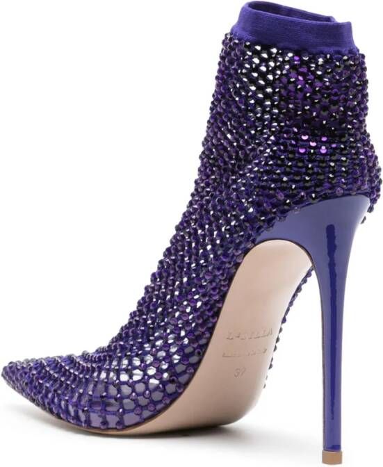Le Silla Gilda 115mm mesh ankle boots Purple