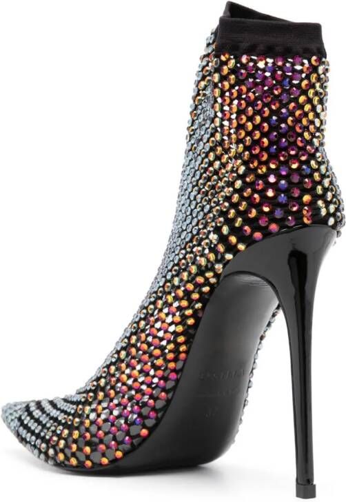 Le Silla Gilda 125mm crystal-embellished boots Black