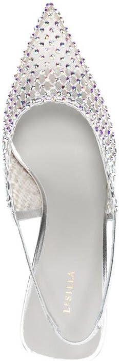 Le Silla Gilda 50mm crystal-embellished pumps Silver