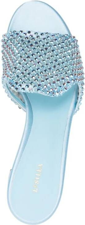 Le Silla Gilda 60mm crystal-embellished mules Blue