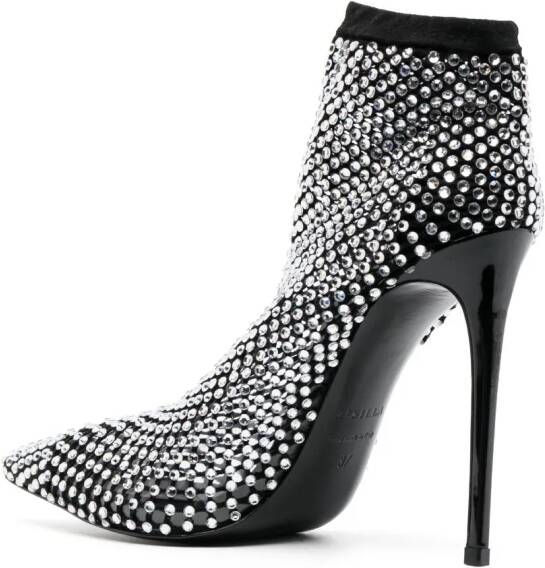 Le Silla Gilda 85mm crystal-embellished boots Black
