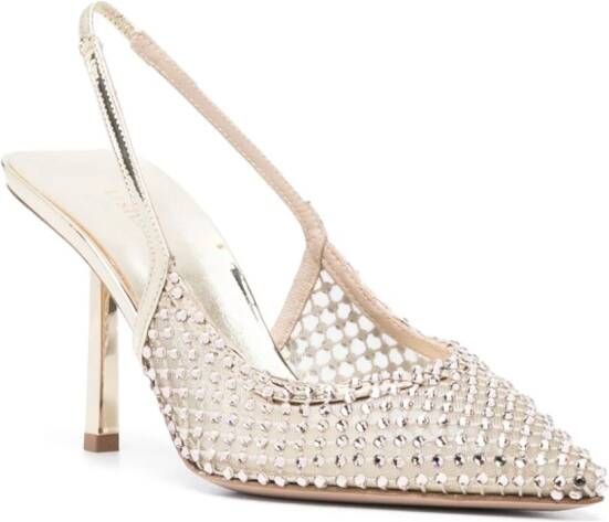 Le Silla Gilda 85mm crystal-embellished pumps Gold