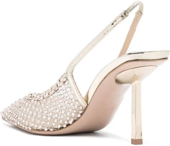 Le Silla Gilda 85mm crystal-embellished pumps Gold