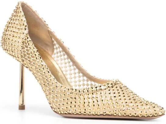 Le Silla Gilda 90mm crystal-embellished pumps Gold