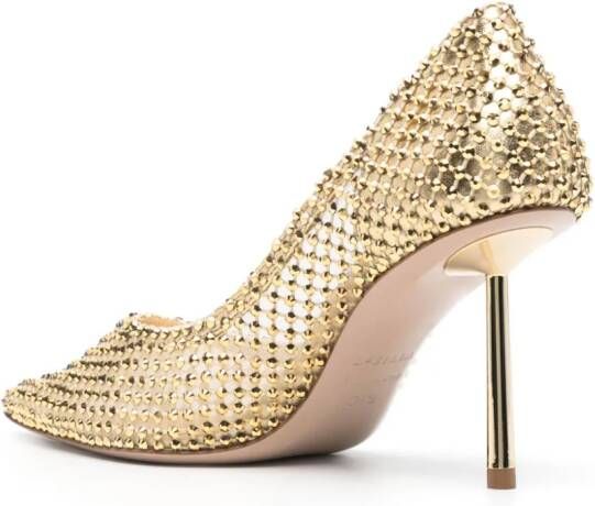 Le Silla Gilda 90mm crystal-embellished pumps Gold