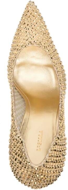 Le Silla Gilda 90mm crystal-embellished pumps Gold