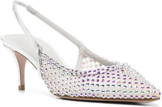 Le Silla Gilda crystal-embellished 60mm pumps Silver