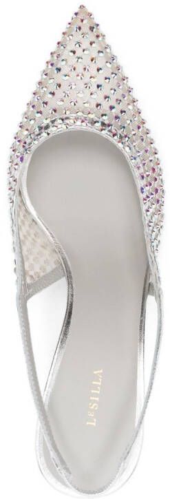 Le Silla Gilda crystal-embellished 60mm pumps Silver