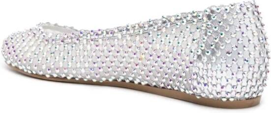 Le Silla Gilda crystal-embellished ballerina shoes Silver