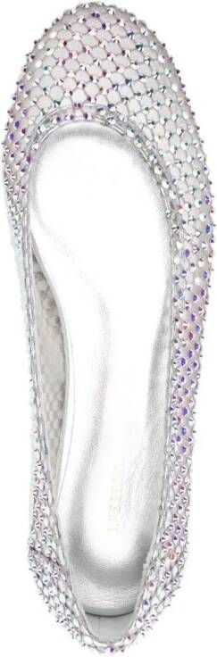 Le Silla Gilda crystal-embellished ballerina shoes Silver