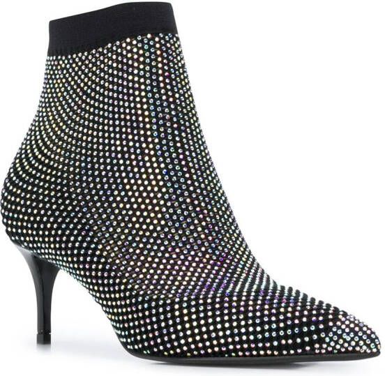 Le Silla Gilda crystal-embellished boot pumps Black