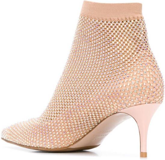 Le Silla Gilda crystal-embellished boot pumps Neutrals