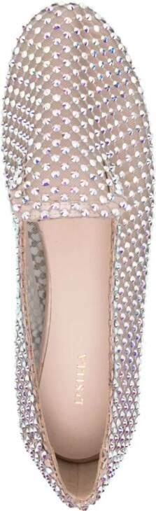 Le Silla Gilda crystal-embellished slippers Neutrals