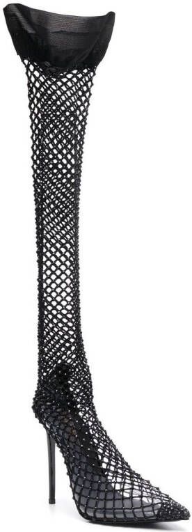 Le Silla Gilda fishnet thigh-high boots Black