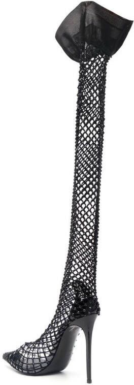 Le Silla Gilda fishnet thigh-high boots Black