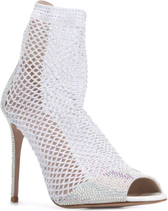 Le Silla Gilda mesh-sock sandals White