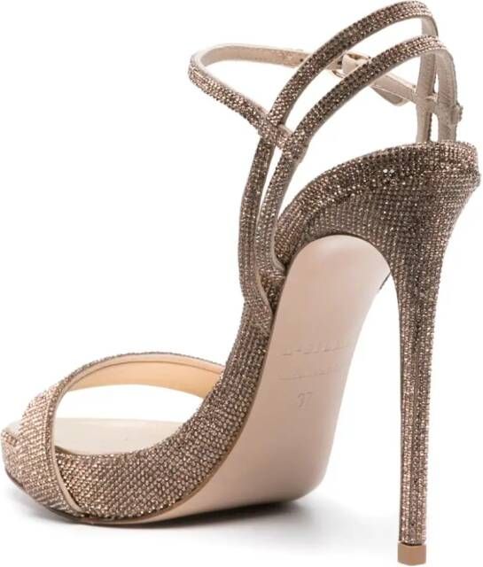 Le Silla Gwen 120mm crystal-embellished sandals Gold