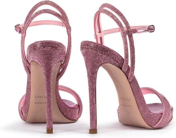 Le Silla Gwen 120mm crystal sandals Pink