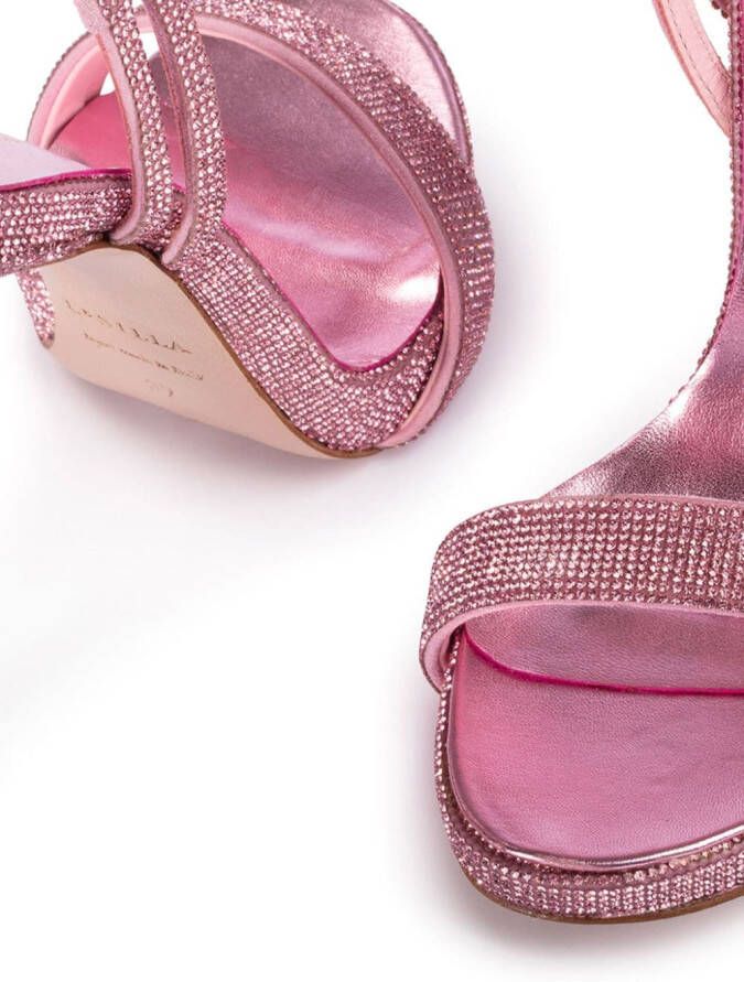 Le Silla Gwen 120mm crystal sandals Pink