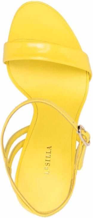 Le Silla Gwen 120mm leather sandals Yellow