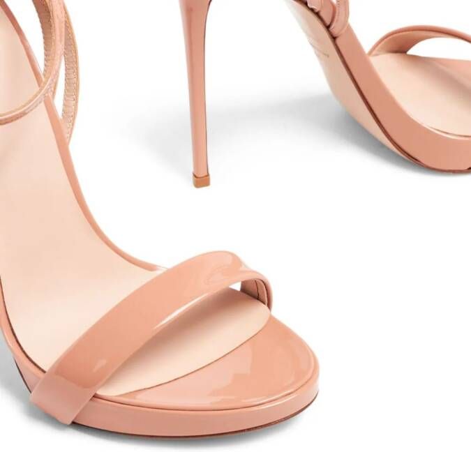 Le Silla Gwen 120mm patent-finish sandals Neutrals