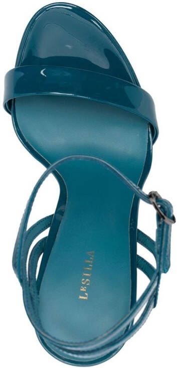 Le Silla Gwen 120mm patent-leather sandals Blue