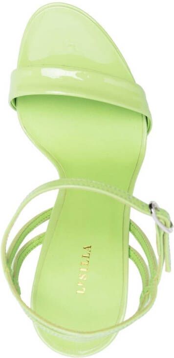 Le Silla Gwen 120mm patent-leather sandals Green