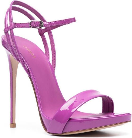 Le Silla Gwen 120mm patent-leather sandals Purple