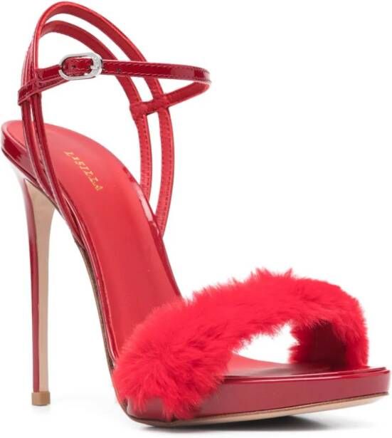 Le Silla Gwen 130mm leather sandals Red