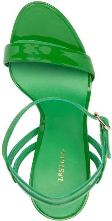 Le Silla Gwen 130mm sandals Green