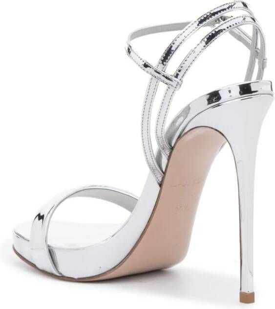 Le Silla Gwen 132mm metallic-effect sandals Silver