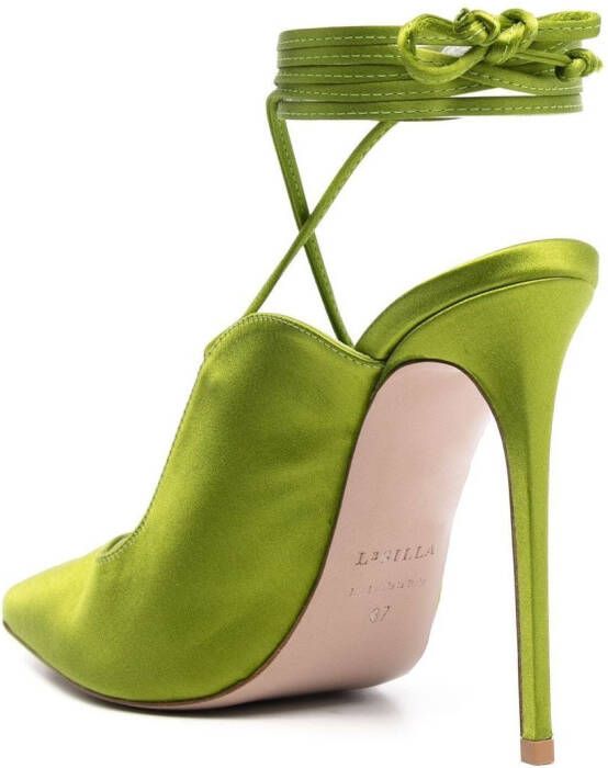 Le Silla Ivy 120mm slingback satin pumps Green