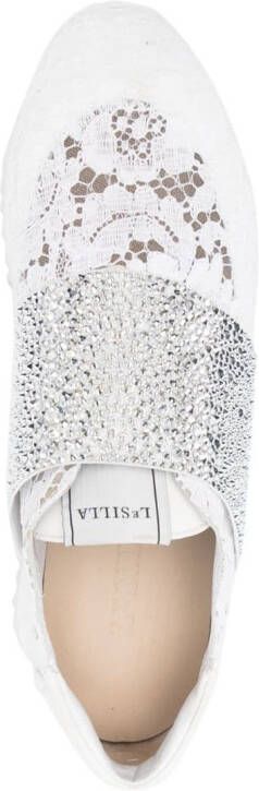 Le Silla Jackie crystal-embellished sneakers White