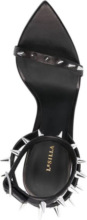 Le Silla Jagger 120mm leather sandals Black