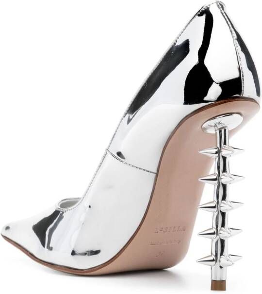 Le Silla Jagger 120mm Rockstud-embellished pumps Silver