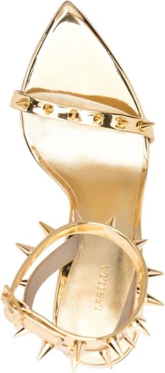 Le Silla Jagger 120mm Rockstud-embellished sandals Gold