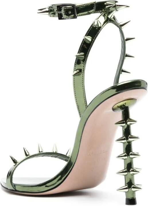 Le Silla Jagger 120mm studded sandals Green