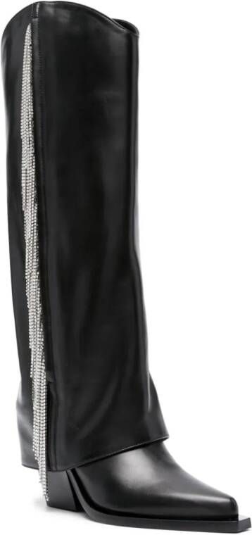 Le Silla Jewel 110mm leather boots Black