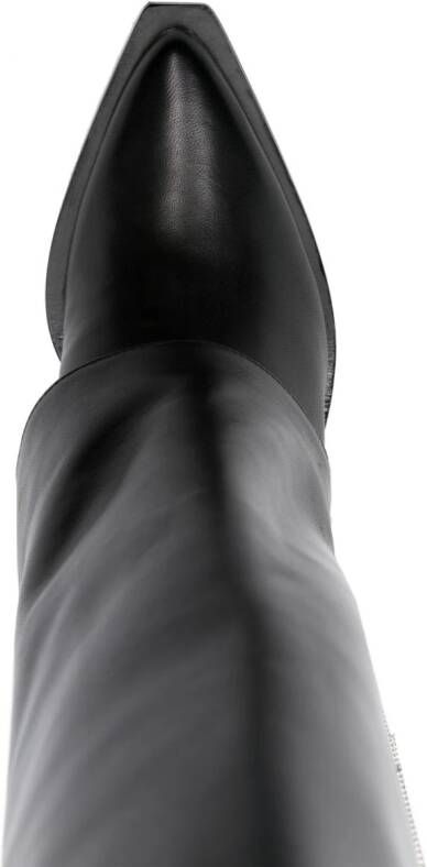 Le Silla Jewel 110mm leather boots Black