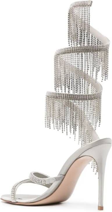 Le Silla Jewels 105mm crystal-embellished sandals Silver