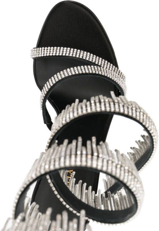 Le Silla Jewels 105mm fringe-detail sandals Black